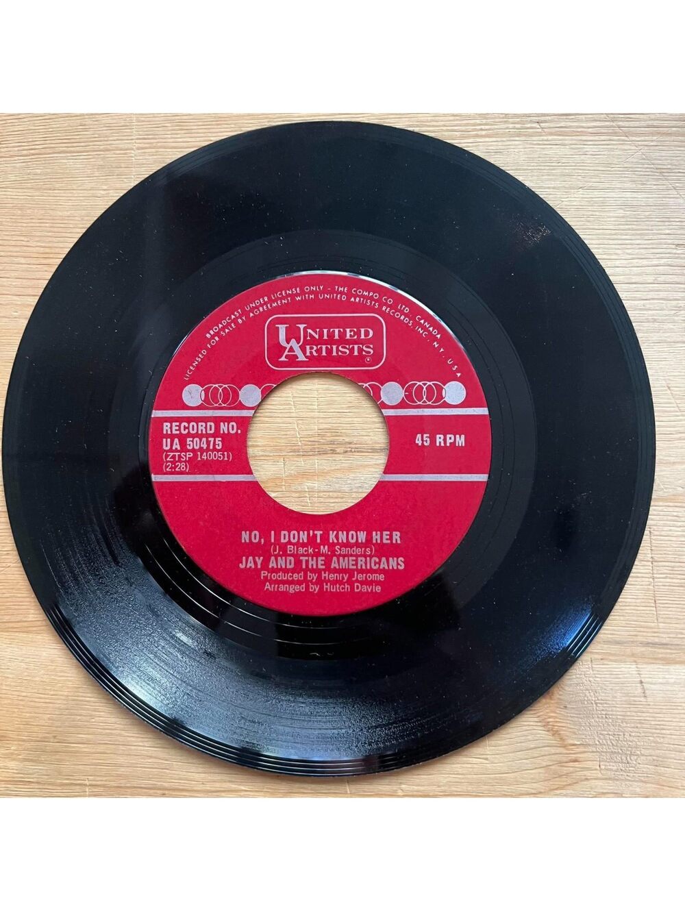 Jay and The Americans - No, I Don't Know Her/This Magic Moment 45rpm VG+ R12
